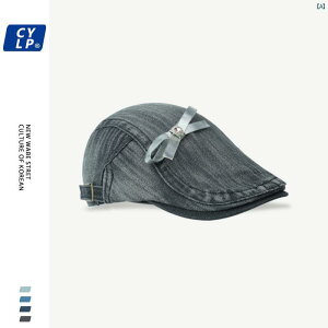 ユニセックス 帽子 小物 帽子 レディース かわいい リボン ひさし 韓国 カレッジ ファッション レトロ ウォッシュデニム フォワード ハット