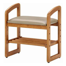 10％オフクーポン★17日まで【送料無料_b】玄関椅子 収納 高齢者 介護 手すり付き 立ち上がり サポート サポートチェアー 玄関 組立品 高さ調節可能 幅50cm ブラウン