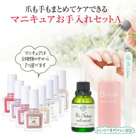 【爪のマニキュアお手入れセットA】ネイルケアセット ネイルオイル20ml 爪やすり 選べる自爪風マニキュア ネイルハードナー 透明マニキュア クリアマニキュア ネイルケア専門店開発 プリナチュール 爪ケア 爪保護 補強 二枚爪 ポリッシュ 爪ケアセット 爪のホームケアセット