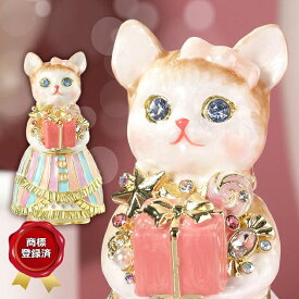 仔猫のルル・キャンディ(ピンク・プレゼント) ジュエリーボックス ねこ 宝石箱 ピィアース PIEARTH 贈り物 結婚祝い ブライダルギフト 喜寿 米寿 還暦 クリスマスギフト