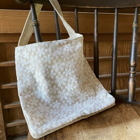 4/23まで★10％OFFクーポン★ レース バッグ レース布 レース生地 30×31×4cm レース刺繍 雪の刺繍 麻 チュールレース Snow Flower スノーフラワー G3 ショルダーバッグ 花刺繍 ヨーロピアン おしゃれ エレガント アンティーク ロココ