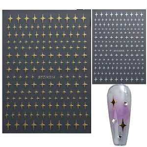 メタリック ネイルシール ネイルステッカー シール ステッカー キラキラ 韓国風 韓国 うるうるネイル うるうる ジェルネイル ネイルアート 星マーク 3D 2D 3Dネイルステッカー 3Dネイルシール