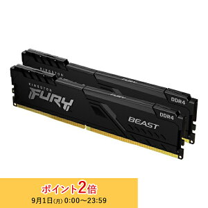 y[J[񂹁z LOXg FURY Beast V[Y ubN 8GB (4GB×2gj 3200MHz DDR4 CL16 DIMM (Kit of 2) 288pin Q[~O KF432C16BBK2/8 kingston ݃ V Ki LZ