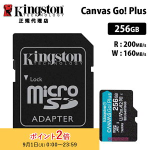 LOXg Canvas Go! Plus 256GB microSDJ[h UHS-I U3 V30 A2 SDJ[hA_v^t SDCG4/256GB Kingston microSD }CNSD switch XCb` jeh[XCb` h[ fWJ LpXS[ K