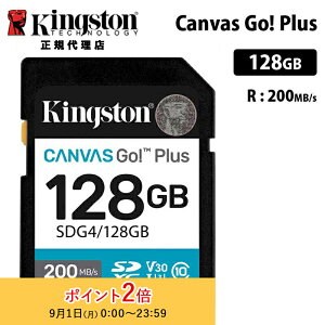 LOXg Canvas Go! Plus 128GB SD J[h UHS-I U3 V30 SDG4/128GB Kingston SDJ[h DSLR  ~[X 4K Ki LZs
