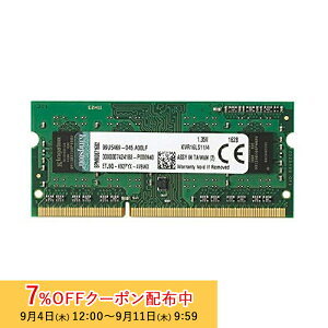 [7%OFFN[| 11܂]y[J[񂹁zLOXg ݃ 4GB 1600MHz DDR3L Non-ECC CL11 SODIMM 1.35V KVR16LS11/4 iԕۏ Kingston V Ki LZs