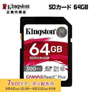 [7%OFFN[| 11܂]LOXg SDJ[h 64GB Canvas React Plus SDJ[h UHS-II U3 V90 SDR2/64GB Kingston SDXC 4K 8K  J uhs V Ki LZs
