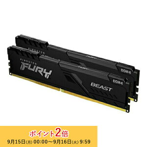 LOXg FURY Beast V[Y ubN 16GB (8GB×2gj 3200MHz DDR4 CL16 DIMM (Kit of 2) 288pin Q[~O KF432C16BBK2/16 kingston ݃ V Ki LZs