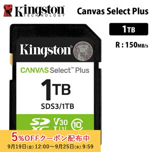 [5%OFFN[| 25܂]y[J[񂹁zLOXg Canvas Select Plus 1TB SD J[h UHS-I U1 V10 SDS3/1TB Kingston SDJ[h fWJ rfIJ Ki LZs