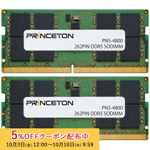 [5%OFFN[| 10܂]vXg ݃ 16GB i8GB×2gj DDR5 4800MHz PC5-4800 CL40 262pin non-ECC SO-DIMM PN5-4800-8GX2 ݃[ [ m[gPCp  m[gp\R PC5-38400