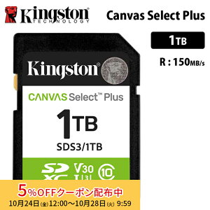 m5%OFFN[| 28܂Łny[J[񂹁zLOXg Canvas Select Plus 1TB SD J[h UHS-I U1 V10 SDS3/1TB Kingston SDJ[h fWJ rfIJ Ki LZs