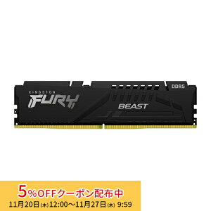 [5%OFFN[| 27܂]y[J[񂹁zLOXg FURY BeastV[Y ubN 16GB 5200MHz DDR5 CL40 DIMM 288pin Q[~O KF552C40BB-16 Kingston ݃ V Ki LZ