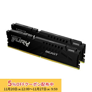 [5%OFFN[| 27܂]y[J[񂹁zLOXg FURY BeastV[Y ubN 32GB (16GB×2gj 5200MHz DDR5 CL40 DIMM (Kit of 2) 288pin Q[~O KF552C40BBK2-32 Kingston ݃ V