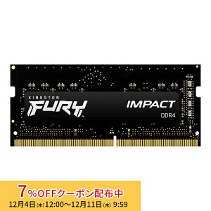 [7%OFFN[| 11܂]y[J[񂹁z LOXg FURY ImpactV[Y ubN 16GB 3200MHz DDR4 CL20 SODIMM 260pin Q[~O KF432S20IB/16 kingston ݃ V Ki L
