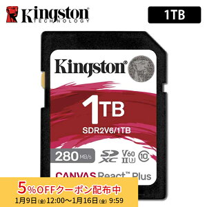 �y���[�J�[���񂹁z�L���O�X�g�� SD�J�[�h 1TB Canvas React Plus V60 SD�������J�[�h UHS-II U3 V60 SDR2V6/1TB Kingston SDXC 4K uhs-2 U3 ��჌�t �~���[���X ���� �J���� �������K�i �v�����X�g�� �L�����Z��