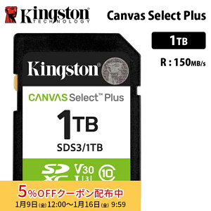 �y���[�J�[���񂹁z�L���O�X�g�� Canvas Select Plus 1TB SD �������J�[�h UHS-I U1 V10 SDS3/1TB Kingston SD�J�[�h �f�W�J�� �r�f�I�J���� �������K�i �L�����Z���s��