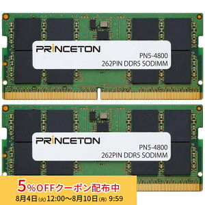[5%OFF�N�[�|�� 10�����܂�]�v�����X�g�� ���݃����� 32GB �i16GB×2���g�j DDR5 4800MHz PC5-4800 CL40 262pin non-ECC SO-DIMM PN5-4800-16GX2 ���݃������[ �����������[ �m�[�gPC�p ������ �m�[�g�p�\�R�� PC5-38400