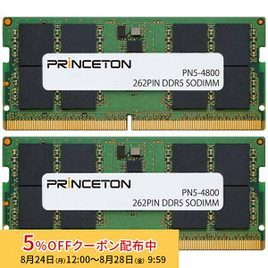 [5%OFF�N�[�|�� 28�����܂�]�v�����X�g�� ���݃����� 32GB �i16GB×2���g�j DDR5 4800MHz PC5-4800 CL40 262pin non-ECC SO-DIMM PN5-4800-16GX2 ���݃������[ �����������[ �m�[�gPC�p ������ �m�[�g�p�\�R�� PC5-38400