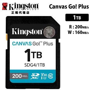 【メーカー取り寄せ】キングストン Canvas Go! Plus 1TB SD メモリカード UHS-I U3 V30 SDG4/1TB Kingston SDカード DSLR 一眼 ミラーレス 4K 国内正規品 キャンセル不可