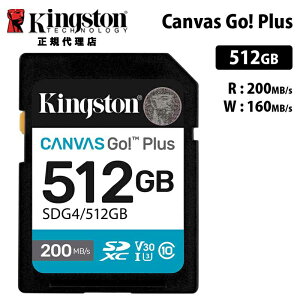 y[J[񂹁zLOXg Canvas Go! Plus 512GB SD J[h UHS-I U3 V30 SDG4/512GB Kingston SDJ[h DSLR  ~[X 4K Ki LZs