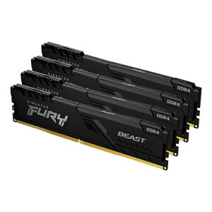 y[J[񂹁z LOXg FURY Beast V[Y ubN 64GB (16GB×4gj 3200MHz DDR4 CL16 DIMM (Kit of 4) 288pin Q[~O KF432C16BBK4/64 kingston ݃ V Ki LZ