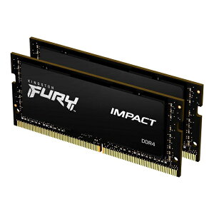 y[J[񂹁z LOXg FURY ImpactV[Y ubN 64GB (32GB×2gj 3200MHz DDR4 CL20 SODIMM (Kit of 2) 260pin Q[~O KF432S20IBK2/64 kingston ݃ V Ki L