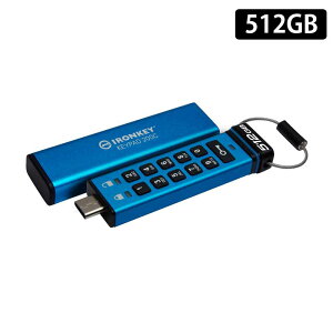 y[J[񂹁zLOXg IronKey Keypad 200 (USB-C) 512GB USBtbVhCu L[pbht n[hEFAÍ IKKP200C/512GB Kingston USB Í pX[h Lbv L[pbh 