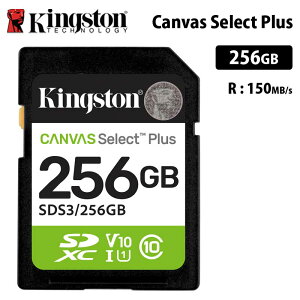 y[J[񂹁zLOXg Canvas Select Plus 256GB SD J[h UHS-I U1 V10 SDS3/256GB Kingston SDJ[h fWJ rfIJ Ki LZs