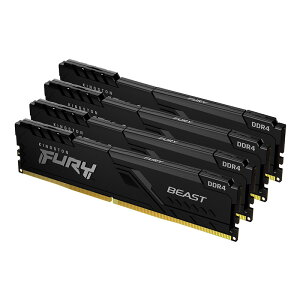 �L���O�X�g�� FURY Beast DDR4�V���[�Y �u���b�N 128GB (32GB×4���g�j DDR4-3600 CL18 DIMM (Kit of 4) 288pin �Q�[�~���O������ KF436C18BBK4/128 kingston ���݃����� �������K�i �L�����Z���s��