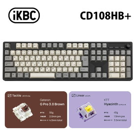 iKBC CD108HB+ ホットスワップ対応フルサイズワイヤレスメカニカルキーボード Gateron/KTTスイッチ IK-CD108HBPLSシリーズ アイケービーシー キーボード CD108HB+ 日本語配列 フルサイズ リニア タクタイル IK-CD108HBPLS-G/BR IK-CD108HBPLS-KT/HC