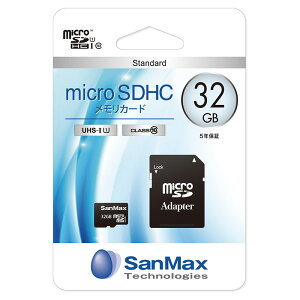 SanMax microSD�J�[�h 32GB microSDHC�������J�[�h Standard UHS-I U1 Class10 SMS32U microSD microSDHC C10 �������[�J�[�h ���f�B�A�J�[�h �T���}�b�N�X �f�W�J�� �K���P�[ �J�[�i�r MP3�v���[���[ ��e��