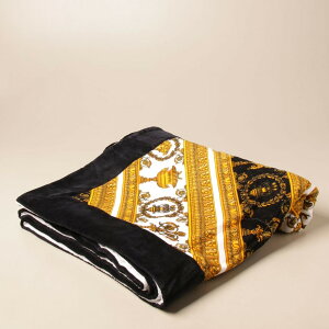 VERSACE ���F���T�[�` �z�[�� �r�[�`�^�I�� ZTO191401 ZCOSP075 Z7066 �N���[�g �h�D �t���[�� �v�����g �^�I�� WHITE/BLACK