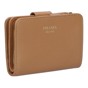 PRADA�@SMALL BI-FOLD LEATHER WALLET�@1ML018�@2CYS�@F03BH�@CARAMEL�@�v���_�@2�܂�T�C�t�@ZIP�T�C�t�@�u���E���@�L������