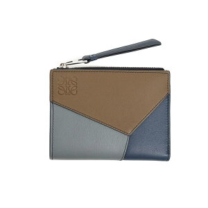 LOEWE�@PUZZLE SLIM COMPACT WALLET�@C510W73X09�@0623�@BLUE GREY/NAVY�@���G�x�@�p�Y���@2�܂�R���p�N�g�E�H���b�g�@�O���[�@�l�C�r�[