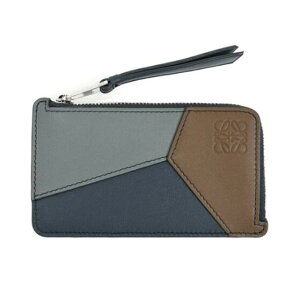 LOEWE�@PUZZLE COIN CARDHOLDER�@IN CLASSIC CALFSKIN�@C510Z40X18�@0623�@BLUE GREY/NAVY�@���G�x�@�p�Y���@�J�[�h�P�[�X�@ZIP�@�O���[�@�l�C�r�[