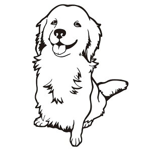 ゴールデンレトリバー 1枚入り 切り文字 黒 ステッカー カッティング 犬 ゴールデンレトリーバー 愛犬 車 バイク かわいい シンプル おしゃれ オリジナル プリンタック 【メール便送料無料