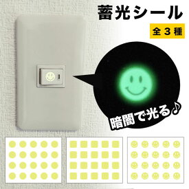 蓄光 スイッチ シール 夜光 ステッカー テープ 丸 四角 スマイル にこちゃん 高輝度 光る 階段 ドアノブ リモコン 手すり トイレ 防災 転倒防止 安全対策 目印 1cm 20枚入 シンプル かわいい 防水 星【メール便送料無料】