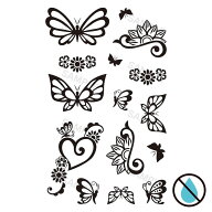 水なしで貼れる 2枚入 タトゥーシール 乾式 fake tattoo バタフライ ボディシール ボディアート 背中 首 …