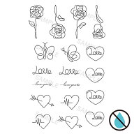 タトゥーシール 2枚入 水なしで貼れる fake tattoo 薔薇 ボディシール ボディアート 文字 背中 首 かわい…
