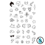 水なしで貼れる 2枚入 タトゥーシール 乾式 fake tattoo イルカ ボディシール ボディアート 文字 背中 首…