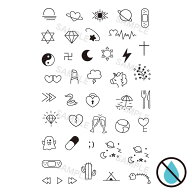 水なしで貼れる 2枚入 タトゥーシール fake tattoo 夕日 ボディシール ボディアート 文字 背中 首 かわい…