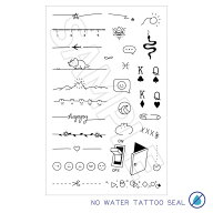 水なしで貼れる 2枚組 タトゥーシール fake tattoo 波 ボディシール ワンポイント フィンガータトゥー 指…