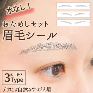 \おためしセット/ すっぴん眉 水なしで貼れる 眉毛シール アイブロウ タトゥーシール アートメイク 眉毛ステッカー アイブロウシール メイク 眉毛 まゆげ 眉 かわいい ナチュラル 脱毛 薄