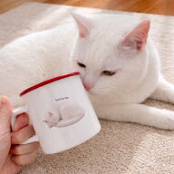 【写真でつくる】うちの子 オリジナルマグカップ（子ども・ペット対応）ホーロー風 陶器製マグ 母の日 父…