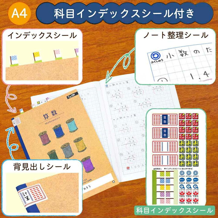 学習帳 5mm方眼罫 イラスト 科目名入り 算数 ノート 小学校 米津祐介 授業 勉強