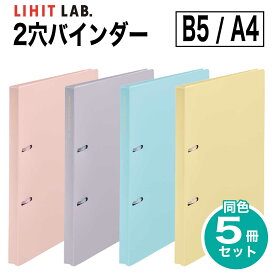 [リヒトラブ] 5冊セット B5 A4 プリントルーズバインダー N-3120 N-3121 2穴 100枚 ファイル バインダー ルーズリーフ リヒトラブ LIHIT LAB