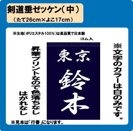 剣道垂　ゼッケン　中　H26cm×W17cm　ぜっけん　名前入れ