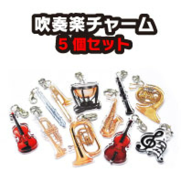 楽天市場 吹奏楽チャーム5個セット 税込3 980円以上で送料無料 推し活グッズ 楽器 チャーム オタ活 オーケストラ マーチングバンド 演奏会 バンド アクセサリー 素材 キーホルダー ストラップ 手作り パーツ 吹奏楽部 かわいい サックス ホルン フルート 音符