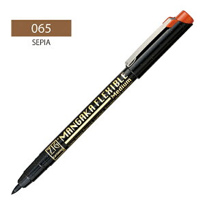 �y�X�[�p�[�Z�[���Ɠ��X�|�C���g10�{ �z ���| Kuretake ZIG CARTOONIST MANGAKA FLEXIBLE MEDIUM SEPIA CNMM-065