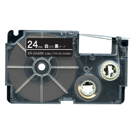 カシオ用 ネームランド 互換 テープカートリッジ XR-24ABK ラベル 24mm／黒テープ／白文字